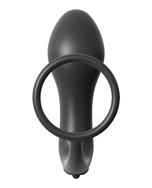 Anal Fantasy Collection - Silicone Vibrating Butt Plug & Cock Ring Kit - Waterproof, Black - Enhance Intimate Pleasure for Couples & Solo Play