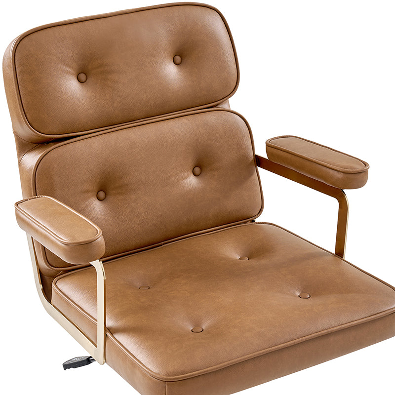 Denise Upholstered Swivel Office Chair - Ergonomic Executive Desk Chair with Adjustable Height & Lumbar Support - Perfect for Home Office, Gaming & Conference Rooms