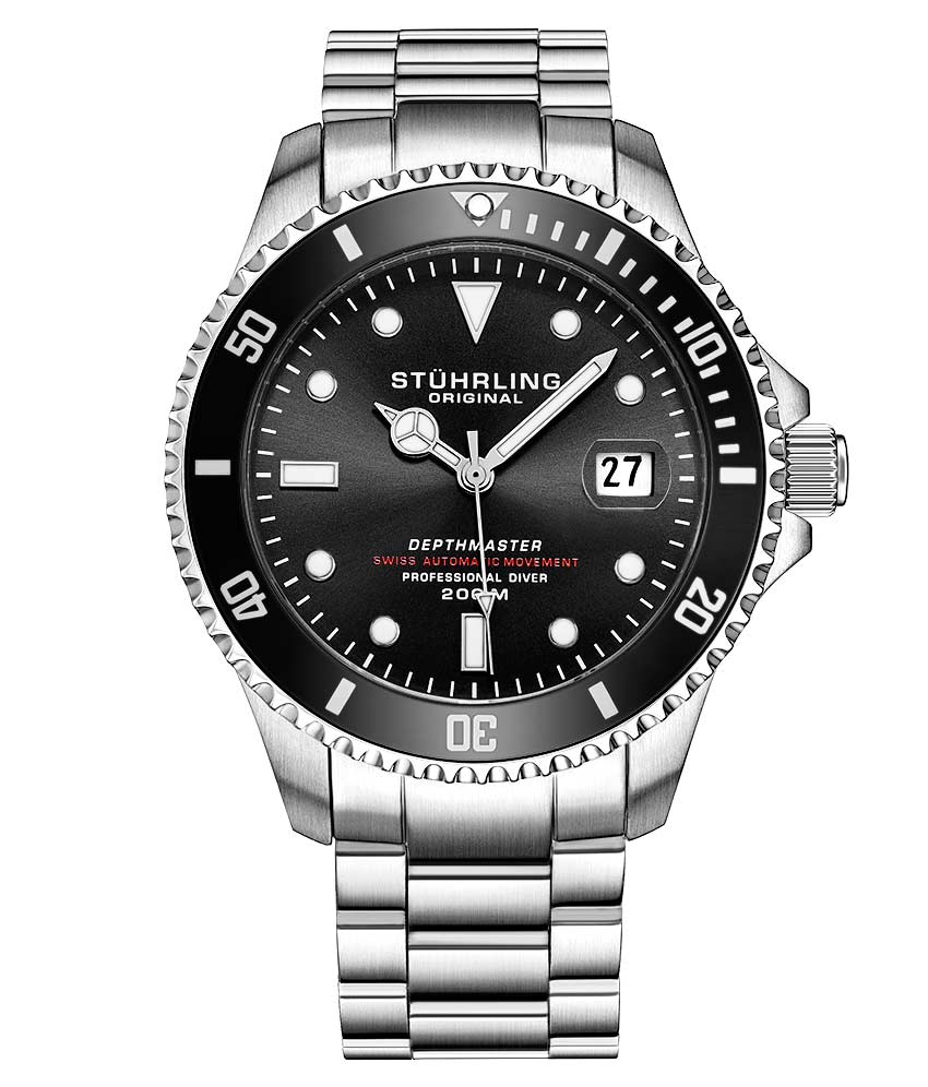 Classic Couple Diver Watch Set with Signature Pen and Stud Earrings - Perfect Gift for Anniversary, Wedding & Valentine's Day