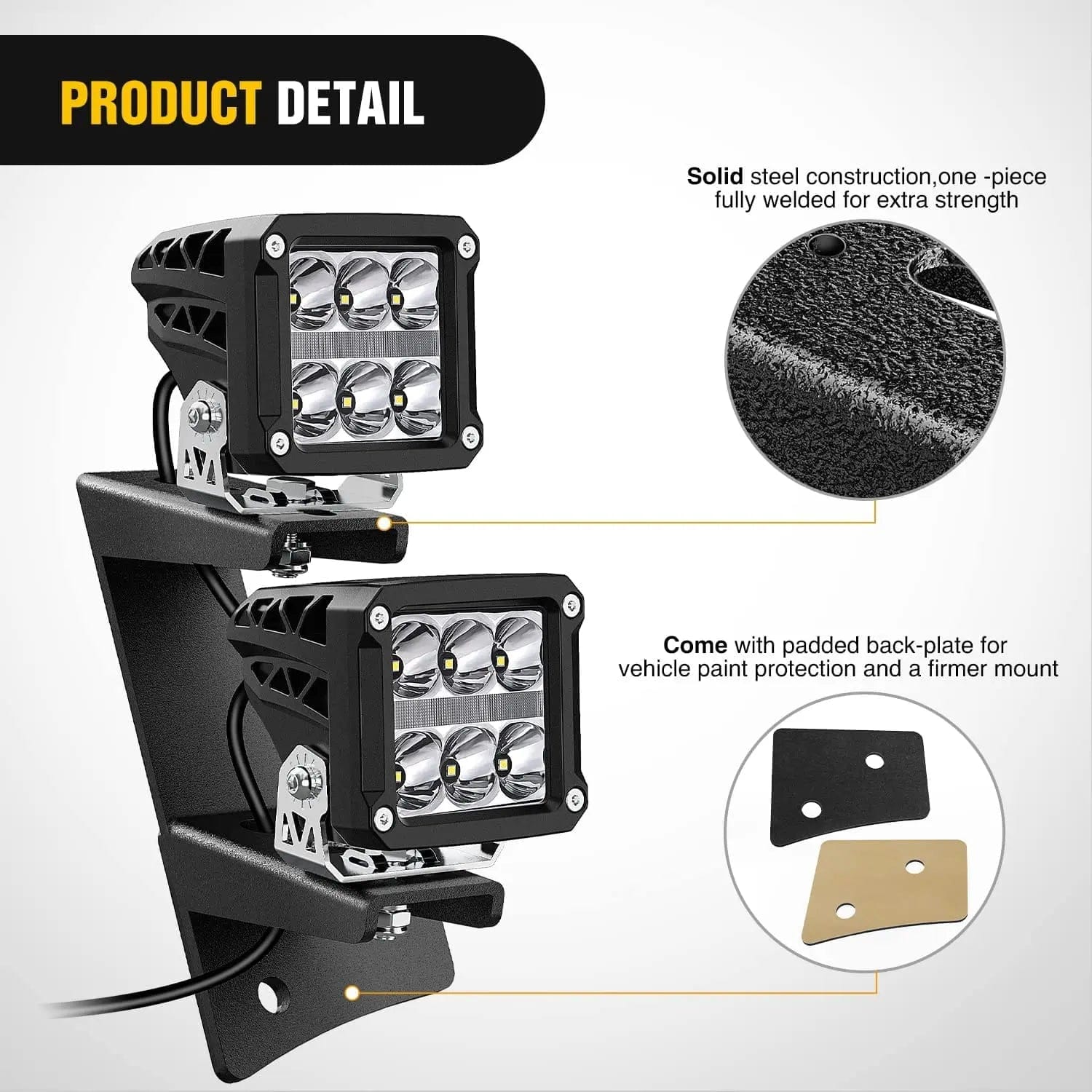 Dual A Pillar Windshield Hinge Mounts for Jeep Wrangler JK/JKU (2007-2017) - 2DR & 4DR Models - Perfect for Off-Roading, Camping & Adventure Accessories Installation