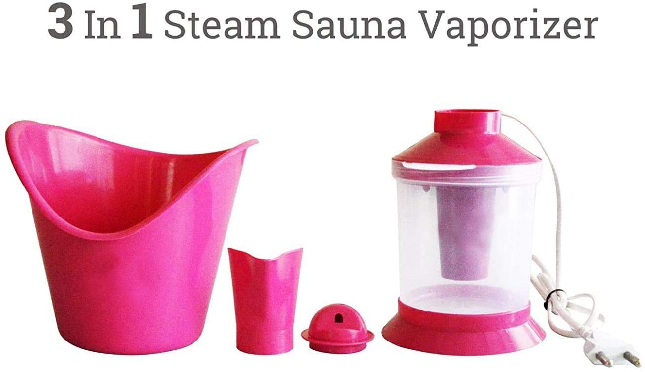 NOBILEA 3-in-1 Steam Vaporizer for Cold & Cough Relief - Personal Nose Steamer, Facial Inhaler & Nasal Decongestant Machine with 1.25m Cord (Blue) - Perfect for Home, Office & Travel Use