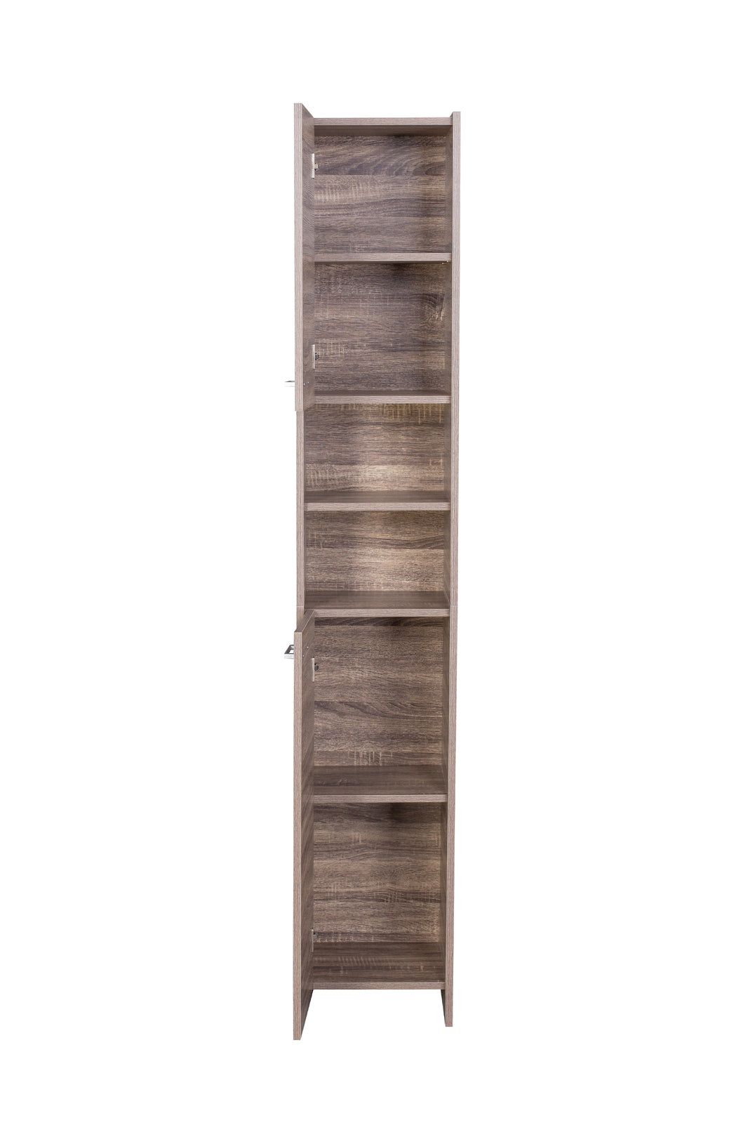 Alto Bathroom Tallboy Narrow High Cabinet with 2 Doors & 2 Shelves - Walnut Finish | Space-Saving Storage for Towels, Toiletries & Bathroom Essentials