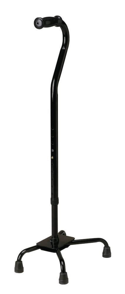 Bariatric Quad Cane for Heavy Duty Support - Adjustable Walking Cane with Wide Base for Stability - Black Single Cane for Seniors & Mobility Assistance - Perfect for Indoor & Outdoor Use