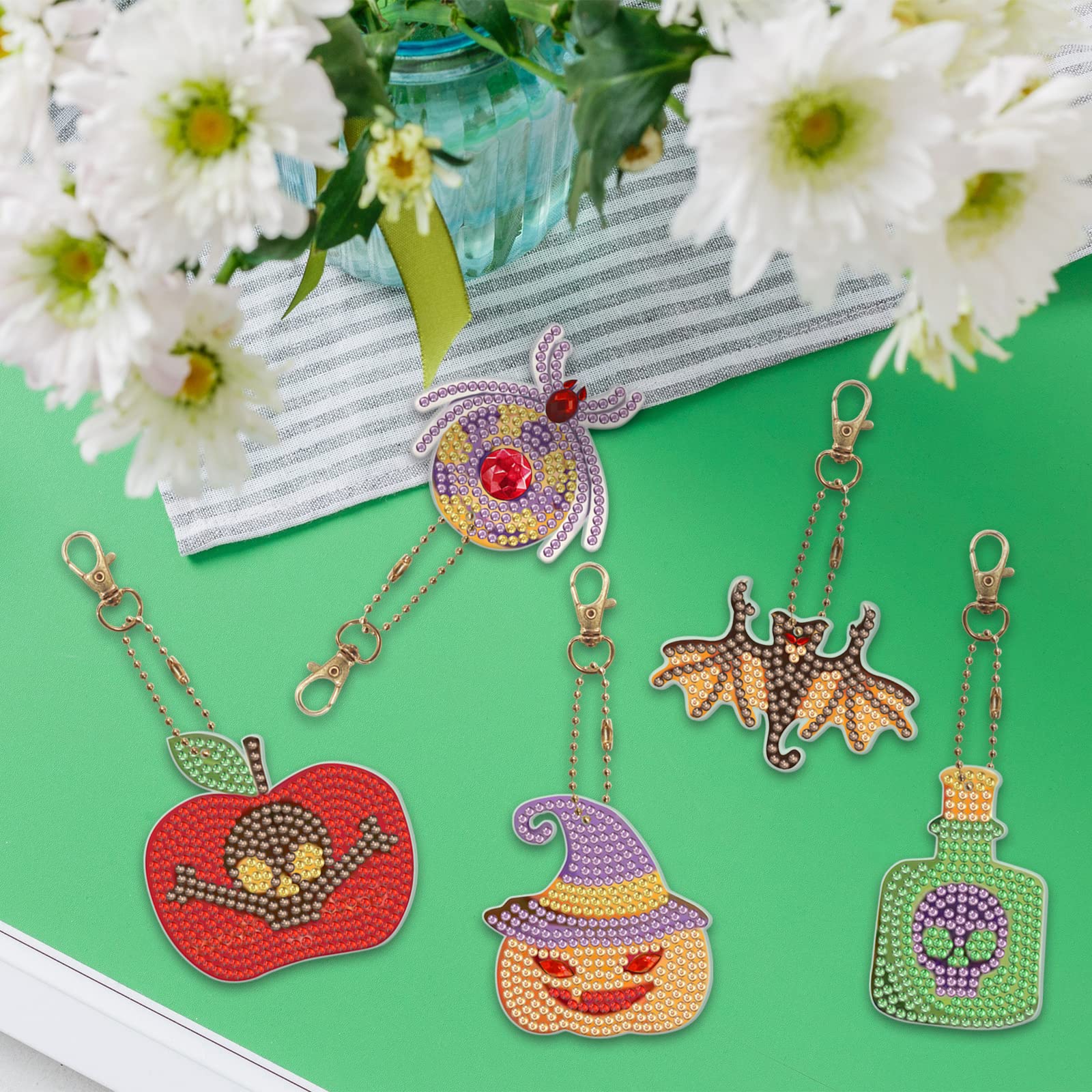 4pcs DIY 5D Diamond Painting Keychain Kits - Full Drill Special Shape Key Ring Set for Kids & Adults | Perfect for Gifts, Home Decor, Craft Projects & Personalized Accessories