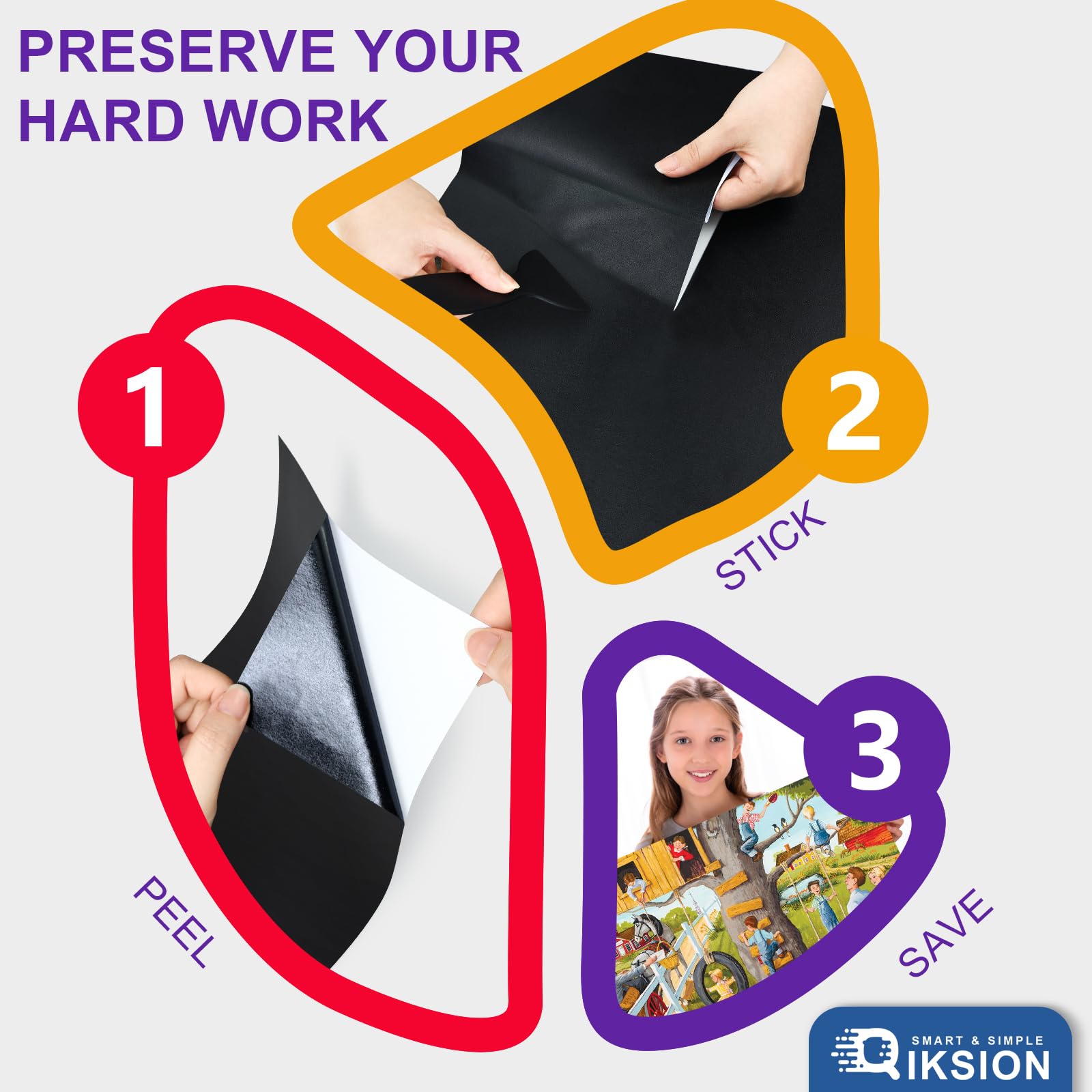 24-Pack Black Puzzle Saver Glue Sheets - Peel & Stick Adhesive for 1000/2000/500-Piece Jigsaw Puzzles - No Mess Puzzle Preserver & Frame Kit - Perfect for Displaying Finished Puzzles at Home or Office