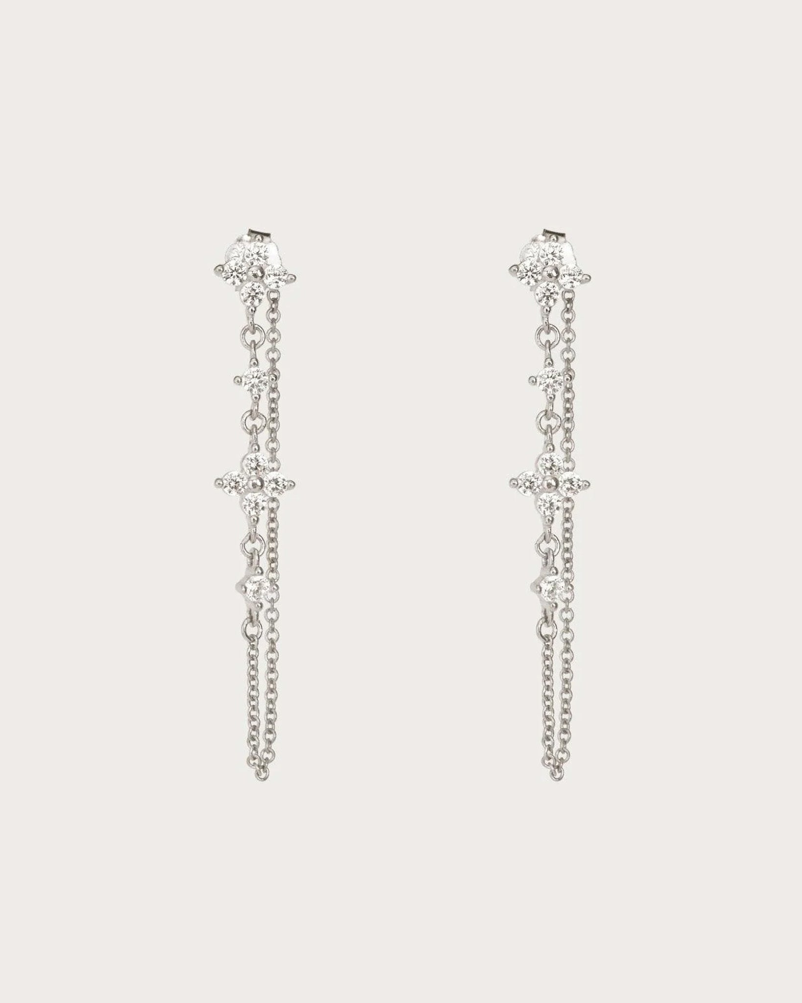 Silver Clover Drop Earrings for Women - Elegant Dangle Jewelry Gift for Birthday, Anniversary & Special Occasions | Perfect for Weddings, Parties & Everyday Wear