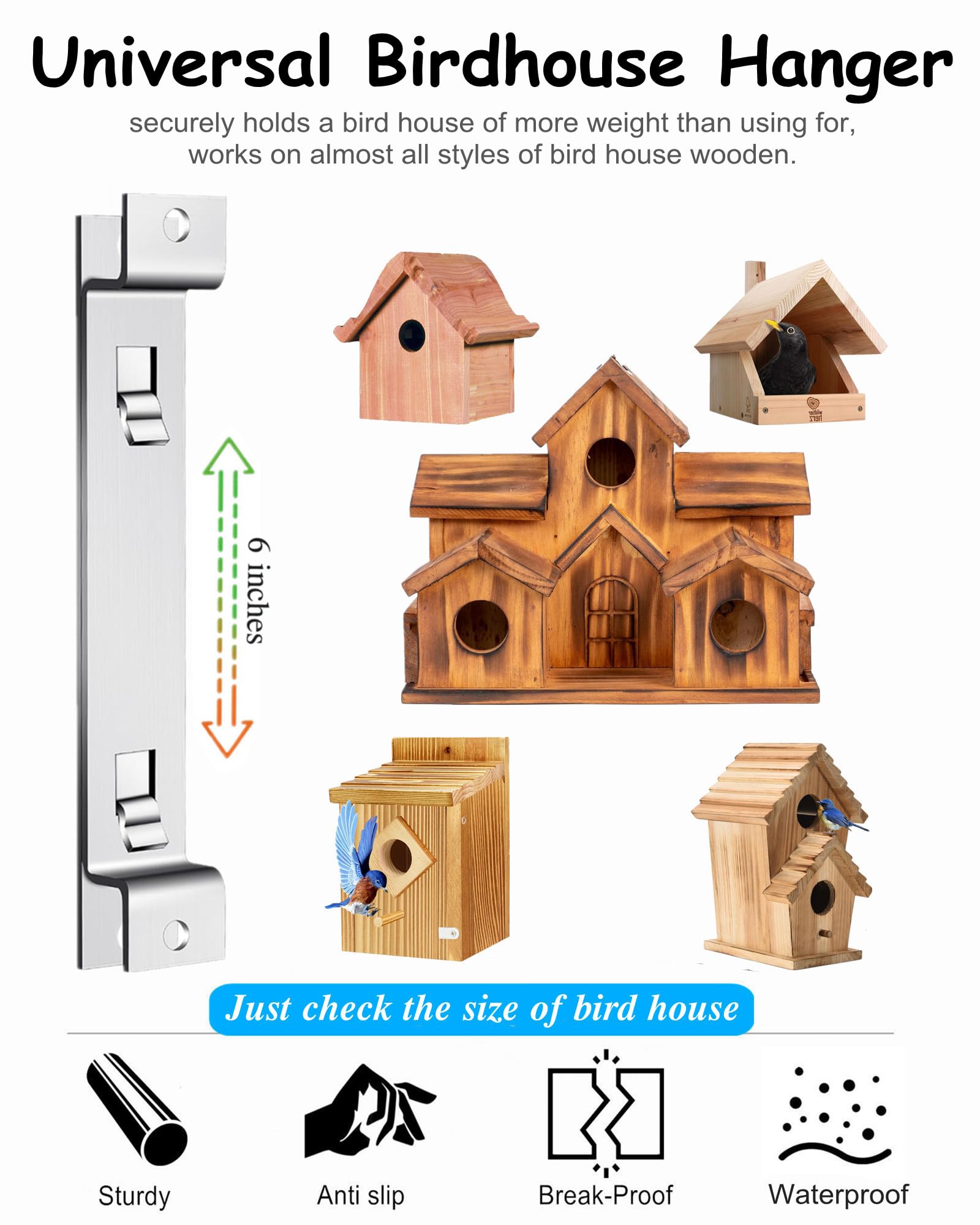 Quick Release Birdhouse Hanger Bracket - 1 Set Metal Outdoor Wall Mount for Owl Box, Squirrel House & Bird Feeders - Durable Tree Hook Hanger for Garden, Patio & Backyard Decor