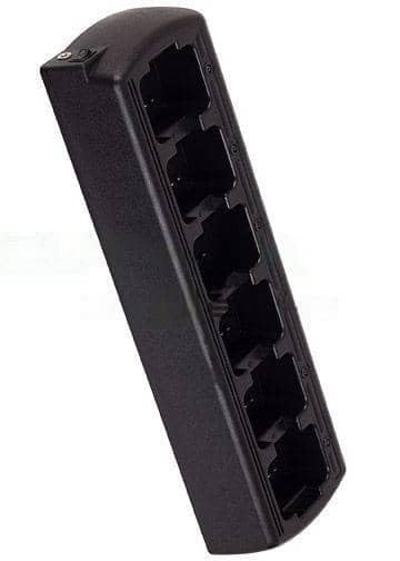 6-Bay Rapid Desktop Charger for Motorola GTX Rechargeable Two-Way Radios | Slim Space-Saving Design | Perfect for Security, Construction & Outdoor Communication