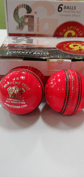 CA Supreme Test Cricket Ball - Pink Senior Size (Pack of 1) | Official Match Ball for Competitive Cricket Games & Practice Sessions