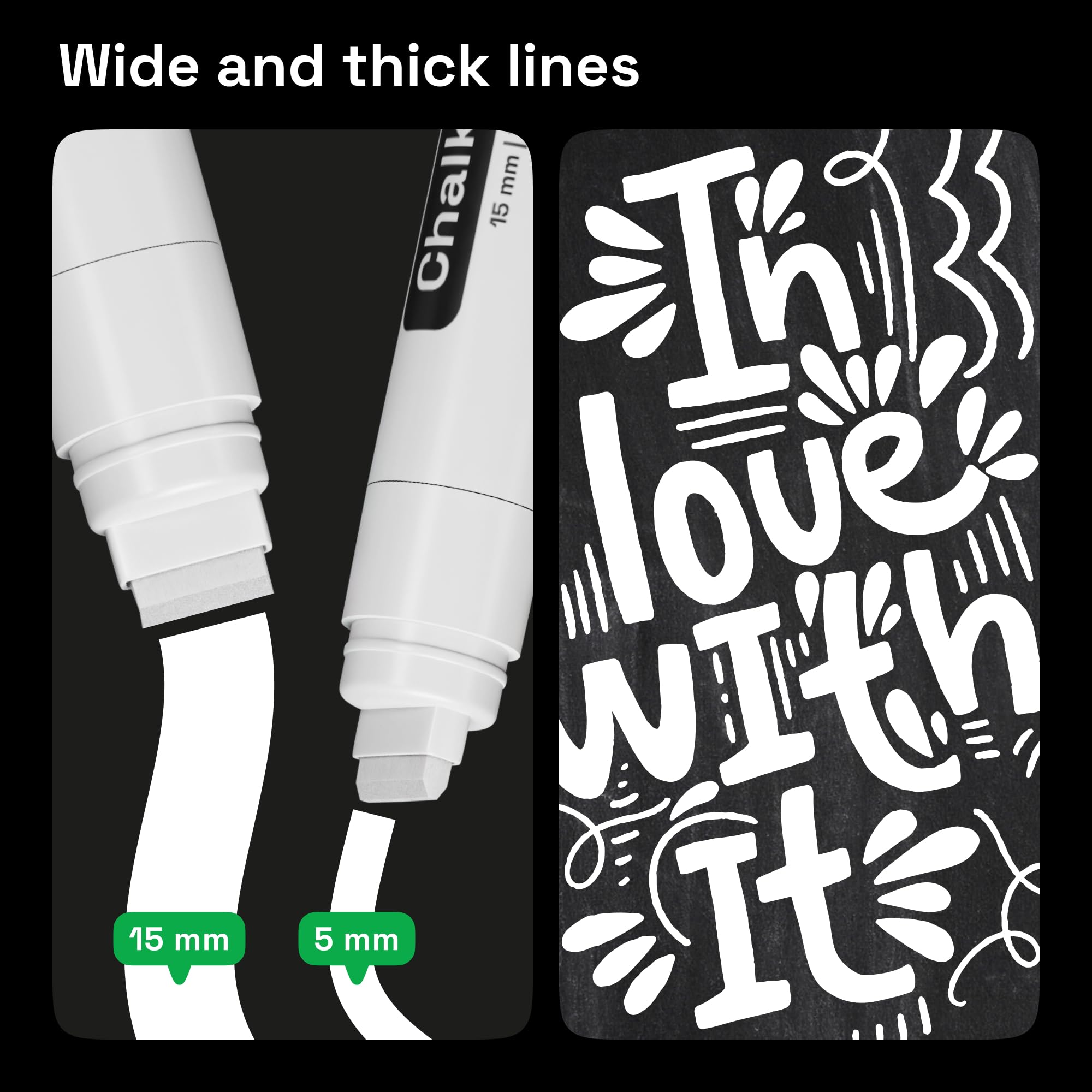 ARTISTRO 2-Pack White Jumbo Chalk Markers - 15mm Neon Erasable Window Markers for Cars, Chalkboard, Blackboard, Glass & Bistro - Easy to Clean Chalk Pens for Restaurants, Retail Signs, Classroom Teaching & DIY Crafts