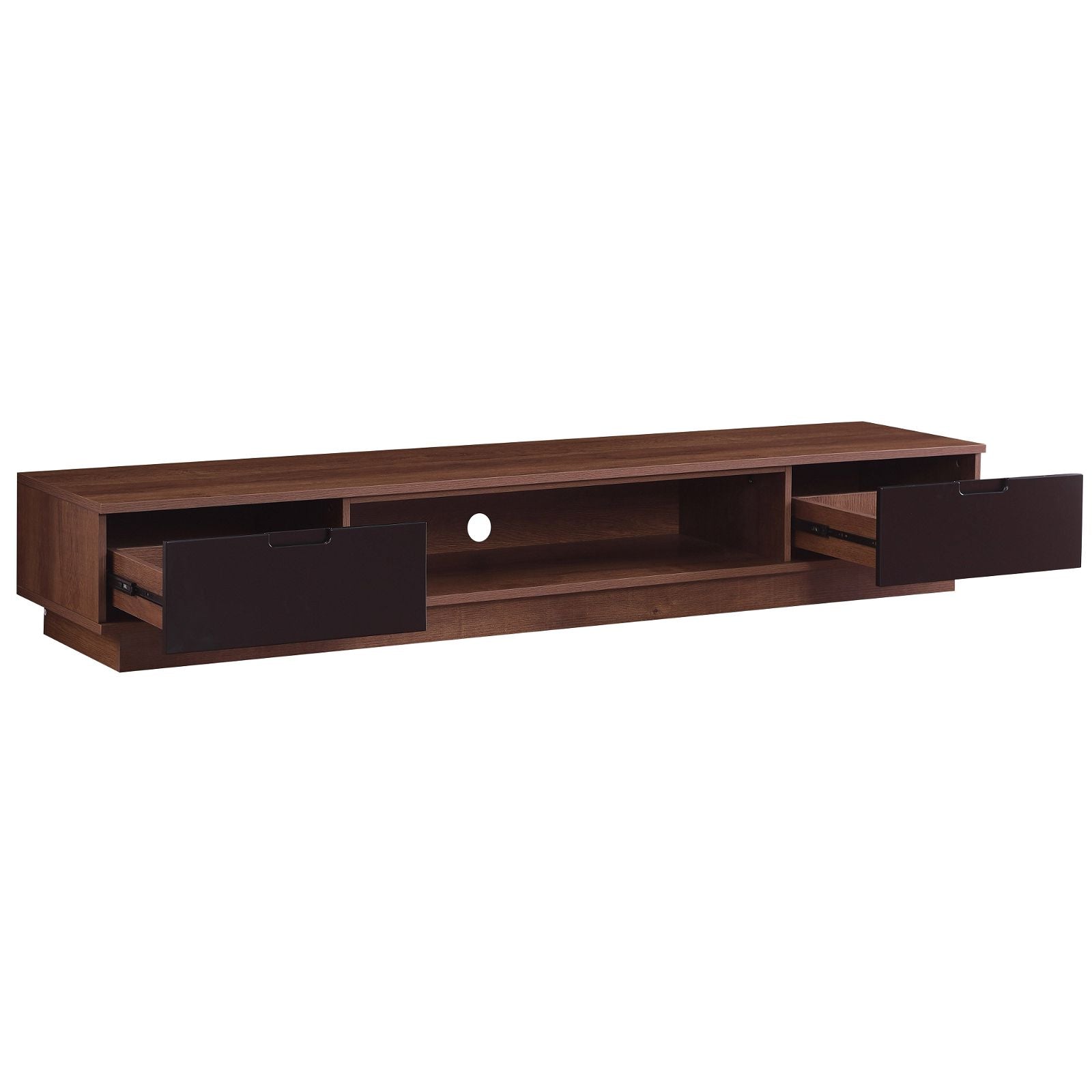 DELUX 200cm Low Line TV Stand Unit in Dark Oak by Tauris™ - Perfect for Living Room Entertainment Centers & Modern Home Theater Setups