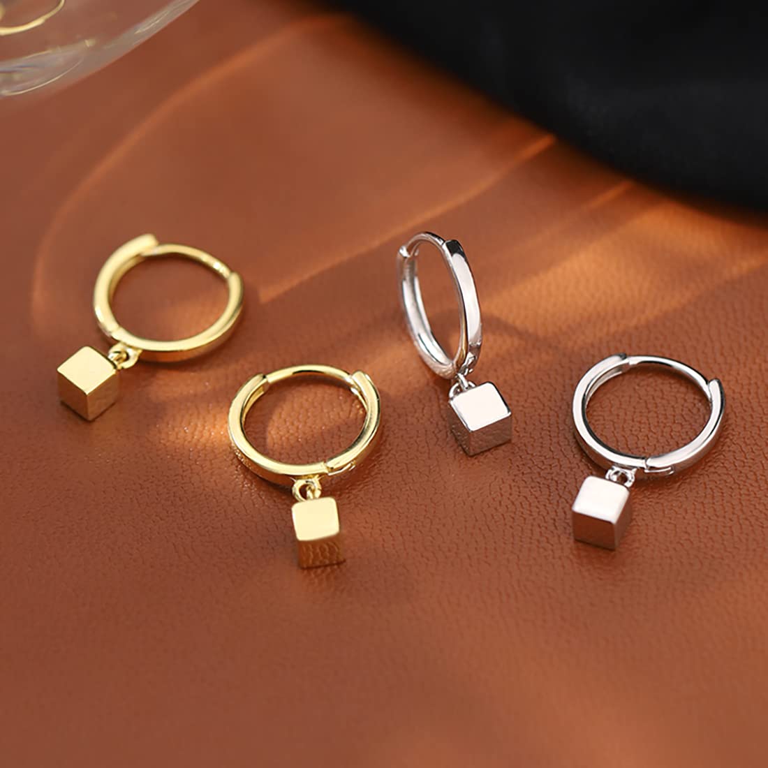 SLUYNZ 925 Sterling Silver Small Hoop Huggie Earrings with Cubic Drop - Minimalist Cartilage & Helix Earrings for Women - Perfect for Everyday Wear, Parties & Gifts