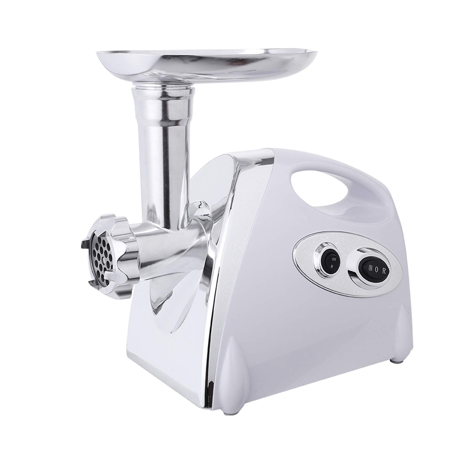 Bysesion GT2-XJ Electric Meat Grinder & Sausage Stuffer - 1000W Heavy Duty Kitchen Appliance with Handle (White) - Perfect for Home Cooking, BBQ Parties & Sausage Making