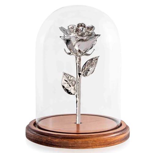 Platinum Dipped Rose (With Dome)