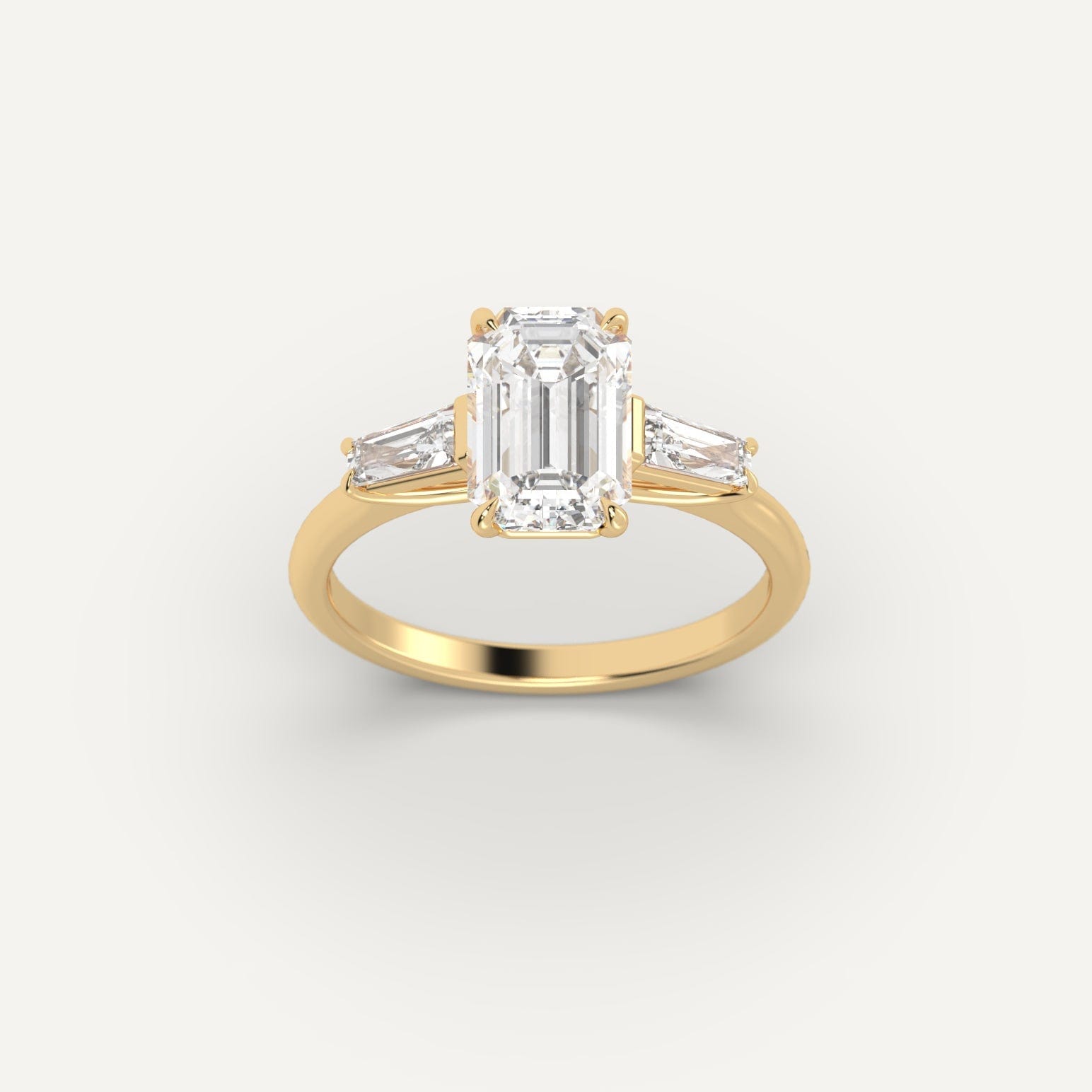 3 Stone Emerald Cut Diamond Ring Setting - Elegant Engagement & Wedding Band for Women - Perfect for Proposals, Anniversaries, and Special Occasions