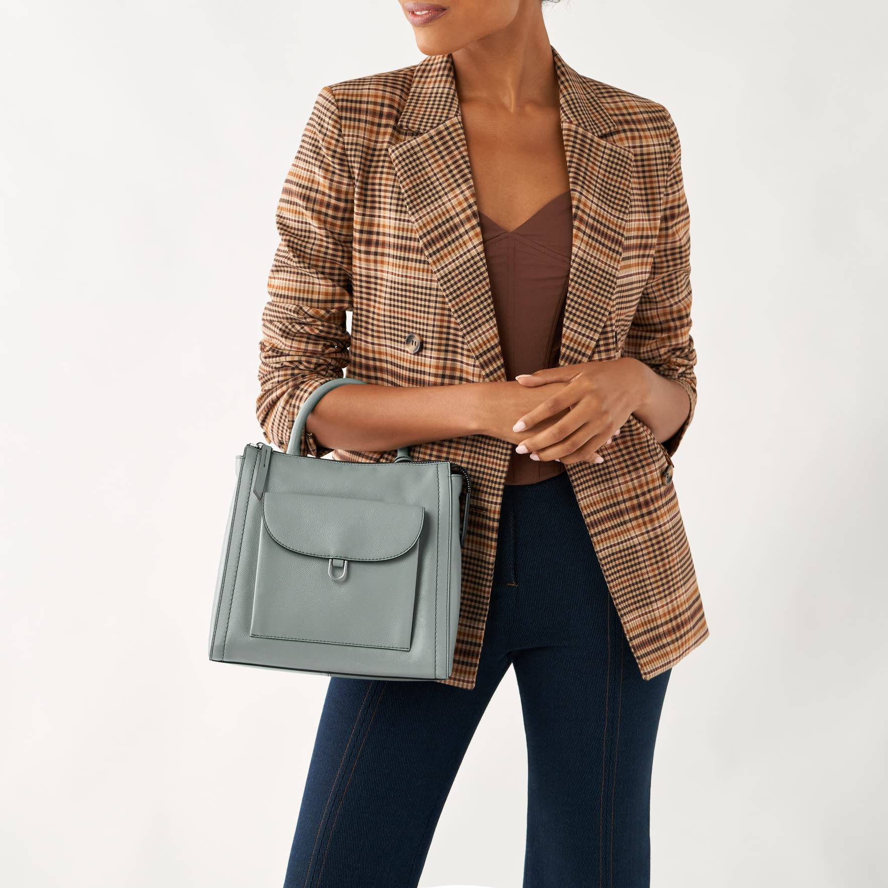 Fossil Women's Parker Mini Backpack - Smokey Blue Crossbody Purse | Compact Travel Bag for Work, School & Everyday Use | One Size US