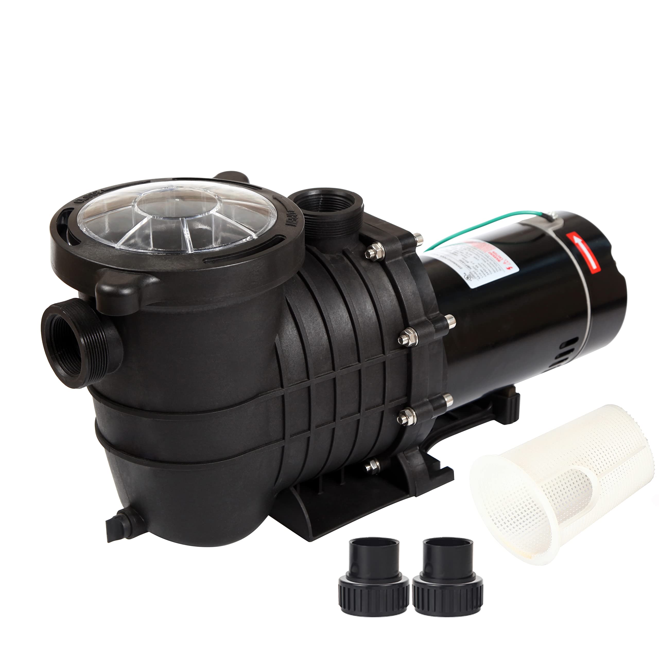 TOPWAY 2HP 110V/230V Dual Voltage Swimming Pool Pump - 114GPM High Flow Filter Pump for Inground & Above Ground Pools | Energy Efficient Water Circulation for Backyard, Garden & Residential Pool Maintenance