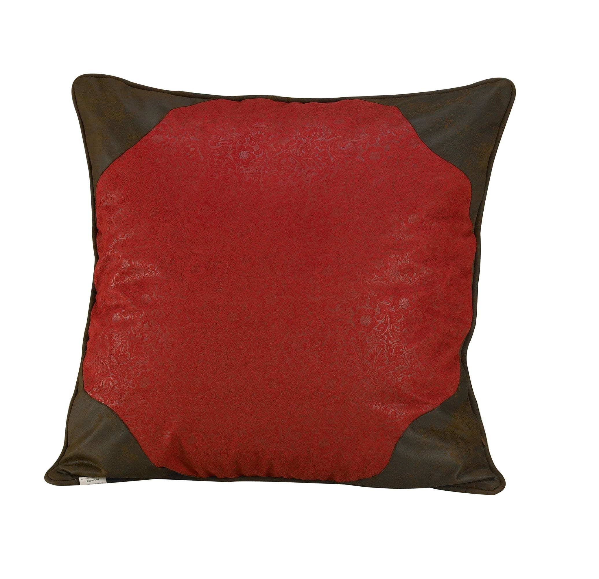 Cheyenne Reversible Euro Sham Pillow Cover - Red & Turquoise Bohemian Style for Bedroom Decor, Living Room Accent, and Home Styling