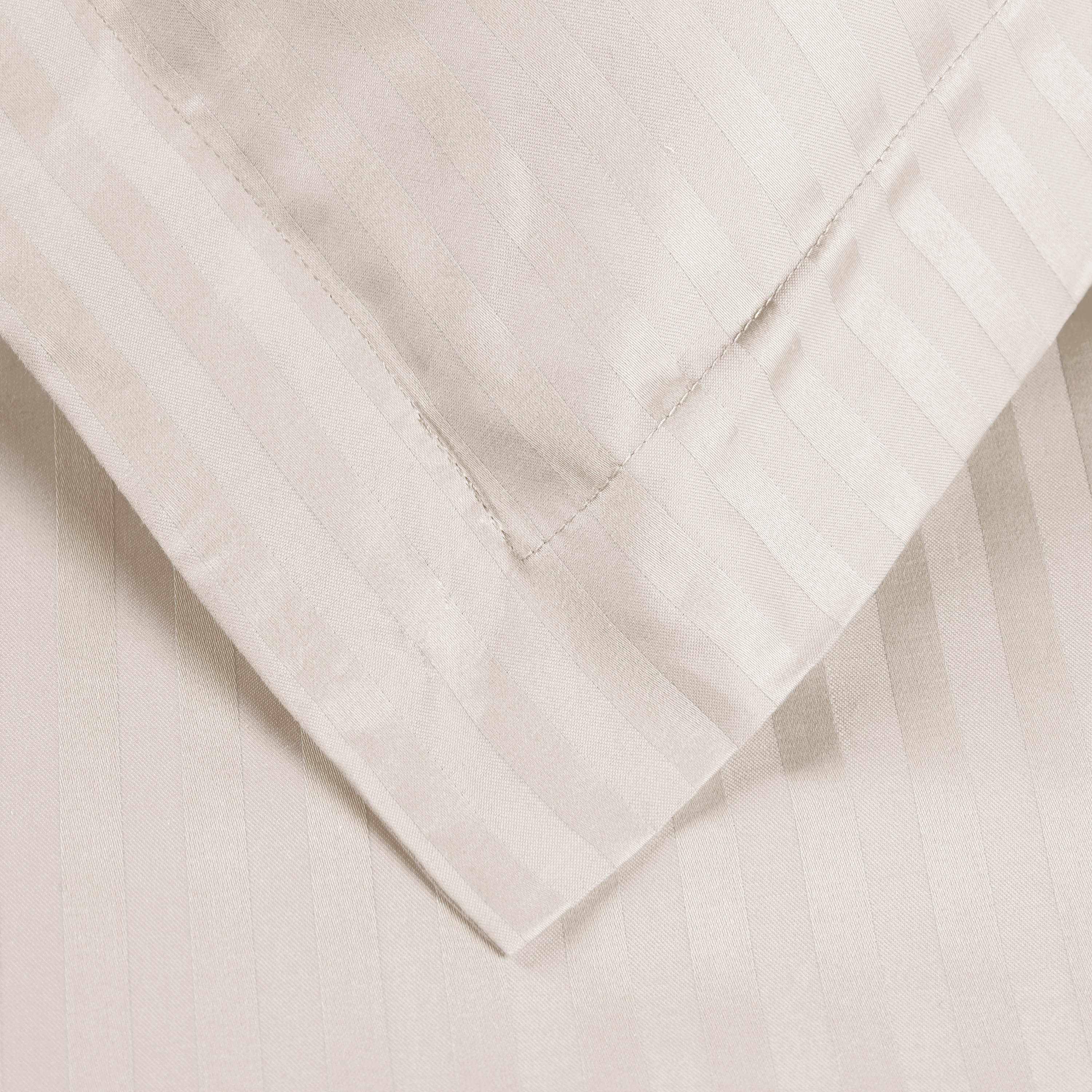 400 Thread Count Lightweight Stripe Egyptian Cotton Duvet Cover Set - Queen Size, Breathable & Soft Bedding for All Seasons - Perfect for Master Bedroom, Guest Room & Hotel Use