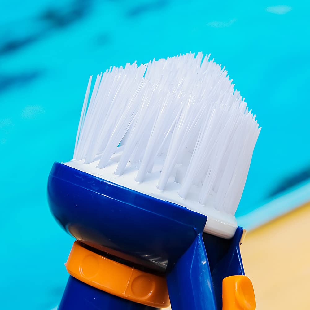 Premium Nylon Bristle Corner Vacuum Brush for Pools & Spas – Heavy Duty Swimming Pool Corner Cleaning Brush for Above Ground & Inground Pools, Hot Tubs – Ideal for Stairs, Tight Spaces & Hard-to-Reach Areas