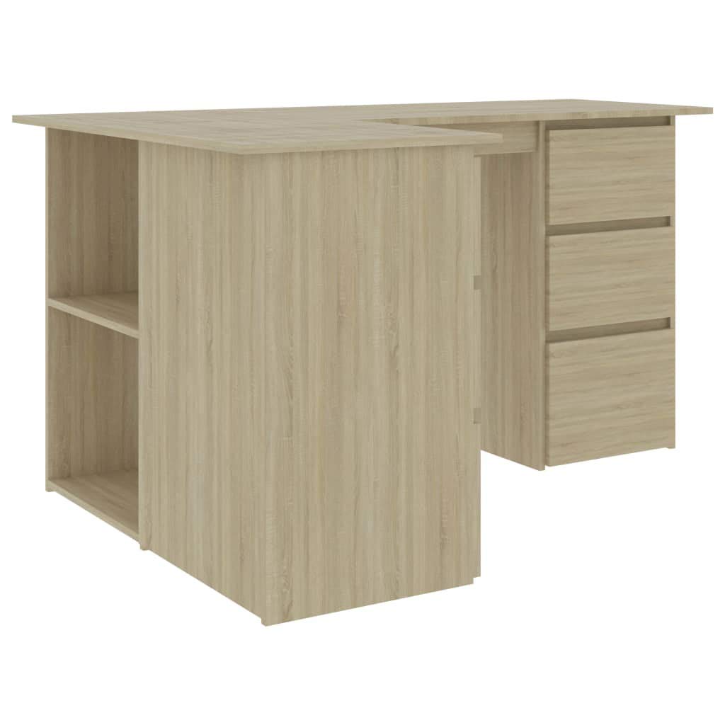 Rotatable Corner Desk with Storage Shelves - 57.1