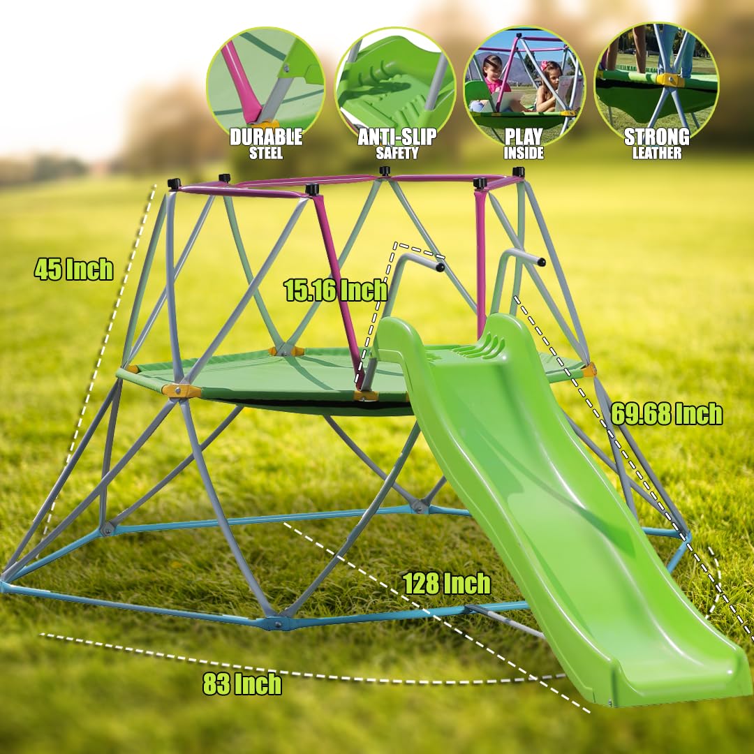 Outdoor Climbing Dome for Kids Ages 4-12 | Durable Jungle Gym Play Equipment | Backyard Playground Climber for Active Outdoor Play & Adventure