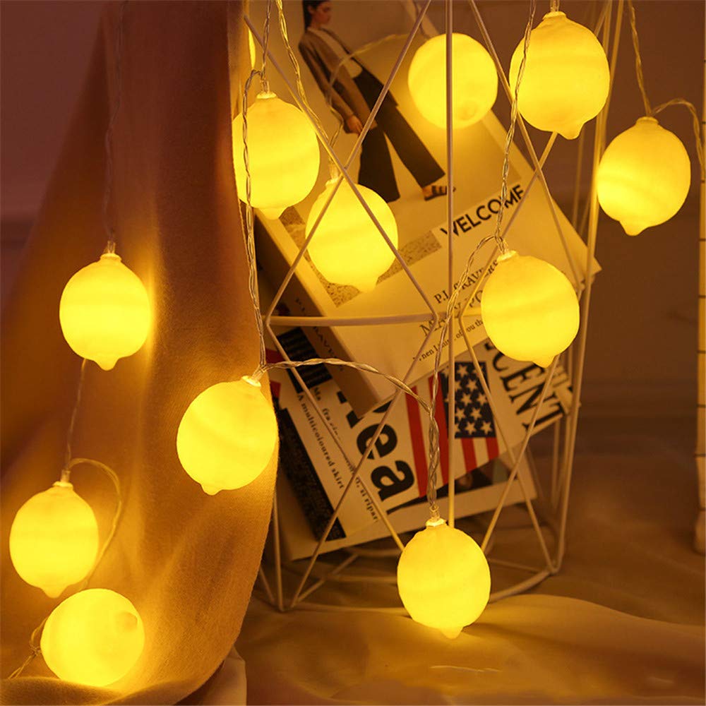 Lemon Pineapple Fairy String Lights - 20FT 40LED Battery Operated Warm White Twinkle Lights for Christmas, Party, Wedding, Festival | Indoor & Outdoor Decor for Home, Garden, Patio, Bedroom