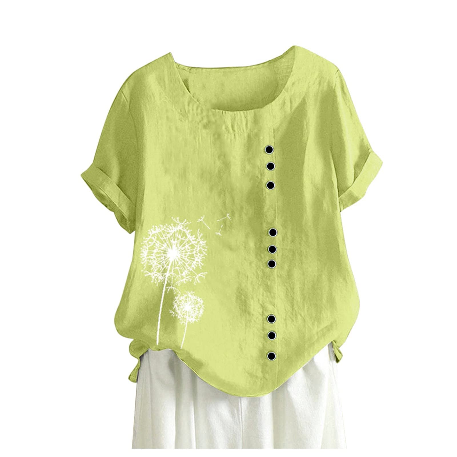 Women's Black Boho Button-Up Linen Long Sleeve T-Shirt - Casual Plus Size Tunic Top for Teen Girls | Perfect for Everyday Wear, Layering & Boho Fashion Outfits