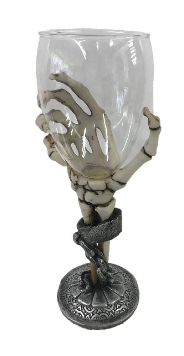 Skeletal Hand Wine Glass - Unique Halloween Party Cups, Gothic Barware for Wine & Cocktails - Perfect for Themed Parties, Home Decor, and Spooky Kitchen Accessories