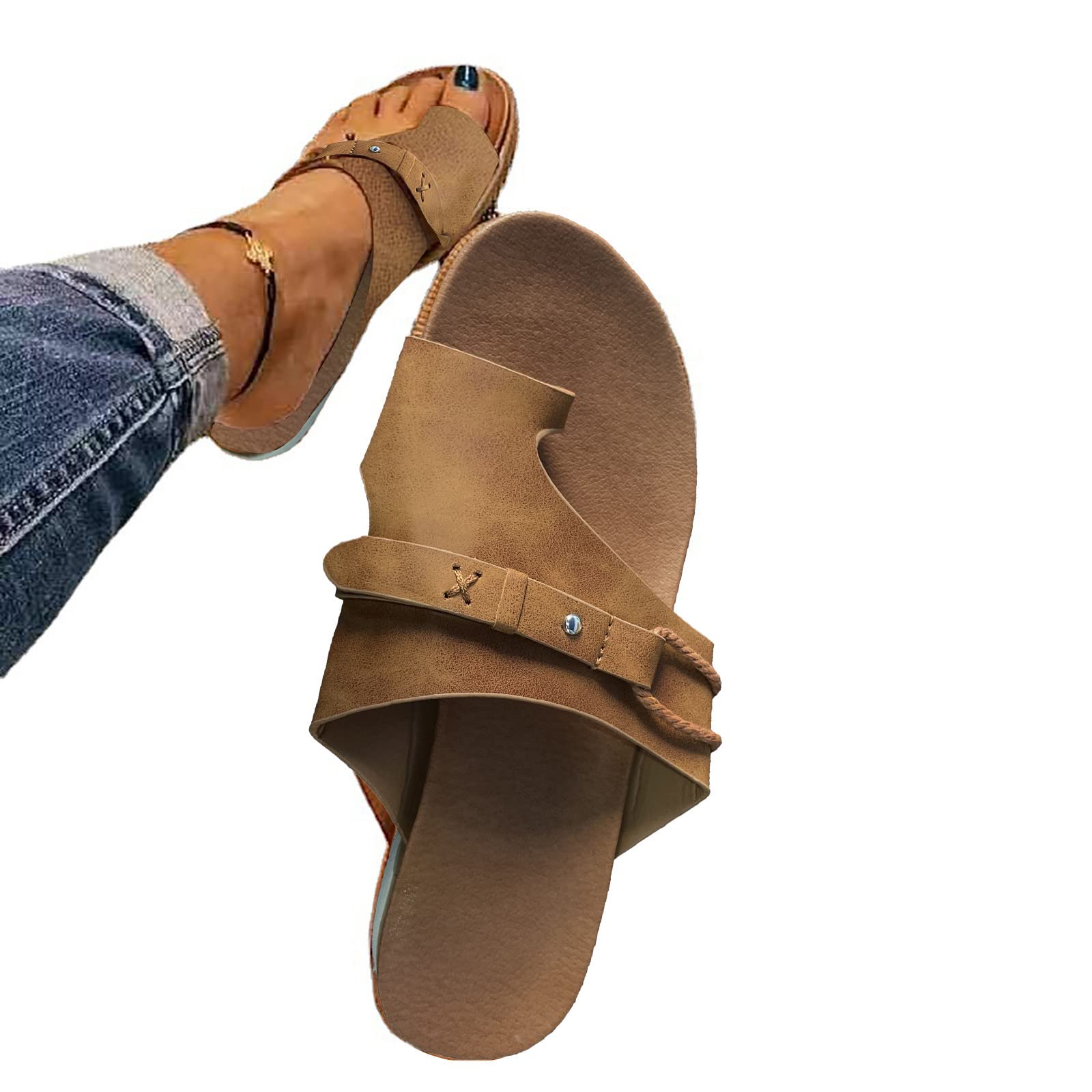 Women's Casual Summer Split Toe Wedge Sandals - Comfortable Beach Flip Flops for Walking, Travel & Outdoor Activities | Fashionable Slip-On Flats for Vacation, Poolside & Street Wear