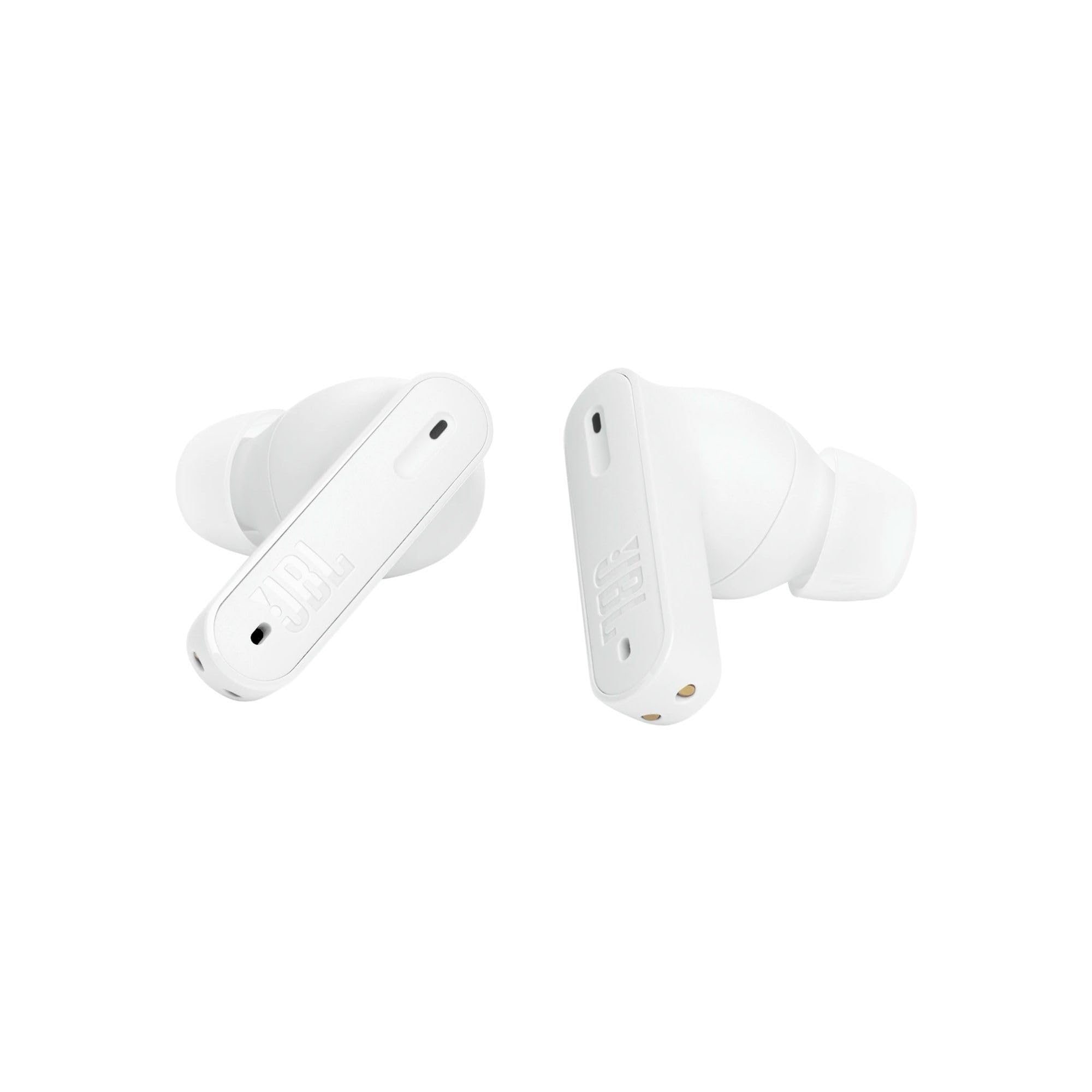 JBL Tune Beam True Wireless Noise Cancelling Earbuds - White | Bluetooth 5.2 | 32H Playtime | IPX4 Waterproof | Perfect for Workouts, Commuting & Travel
