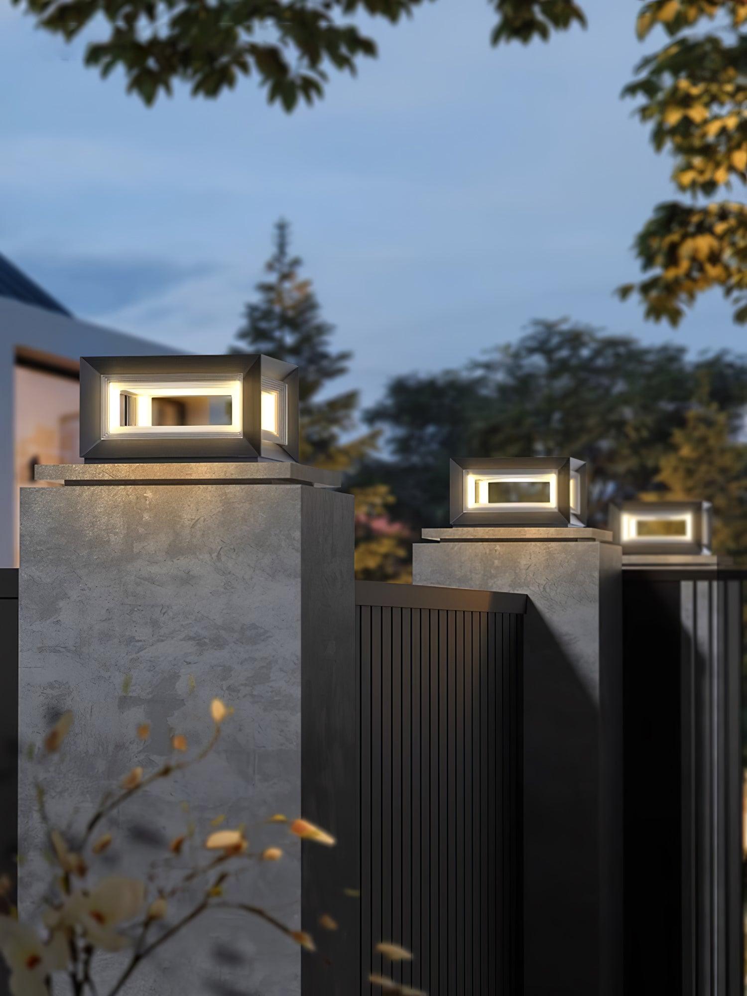 Solar Powered LED Light Cube - Modern Outdoor Post Light for Garden, Pathway, and Patio Lighting | Weatherproof & Energy Efficient