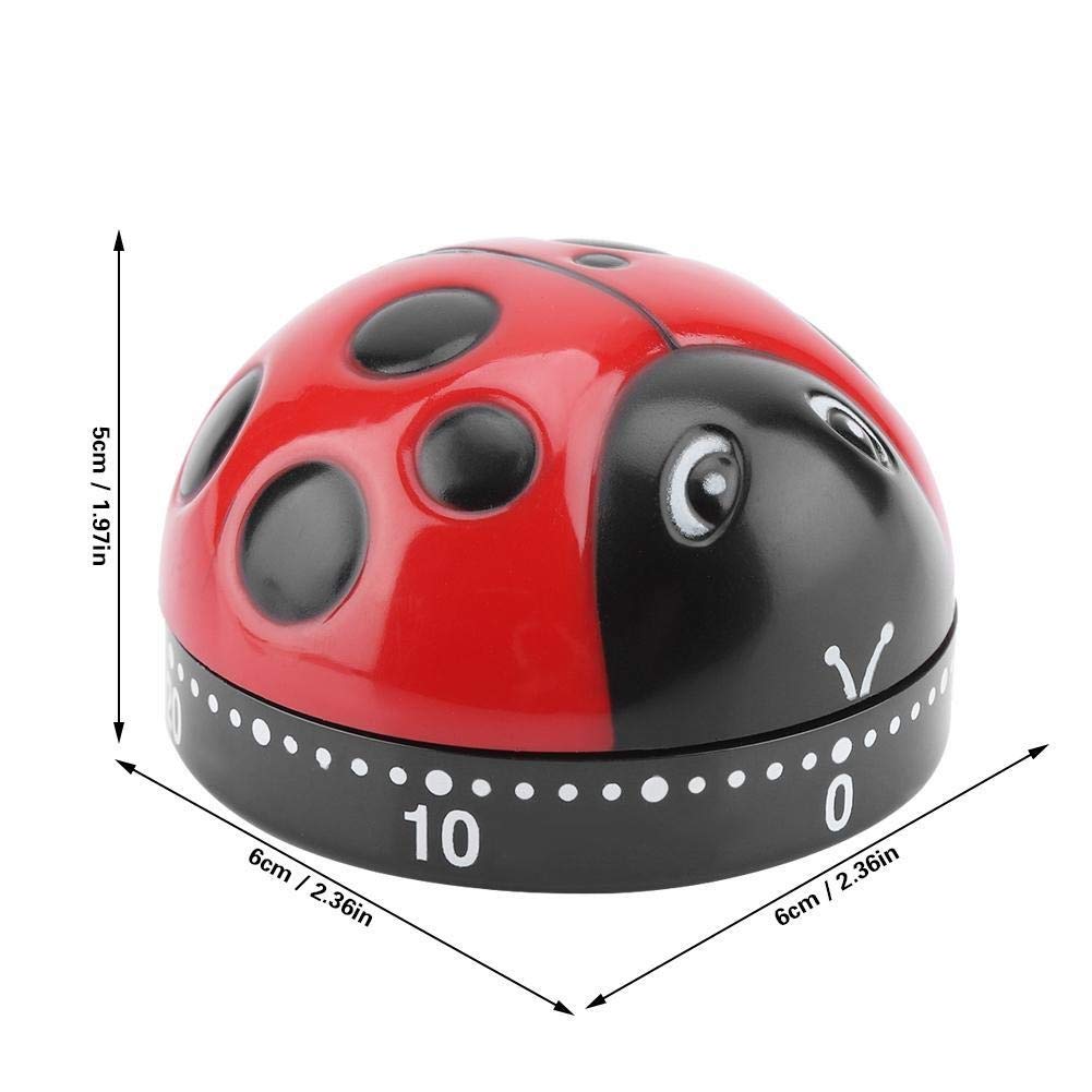 MAGT Ladybug Kitchen Timer - 60 Minute Mechanical Wind-Up Egg Timer for Cooking, Baking, Offices & Labs | Perfect for Boiling Eggs, Baking, Experiments & Productivity Tracking