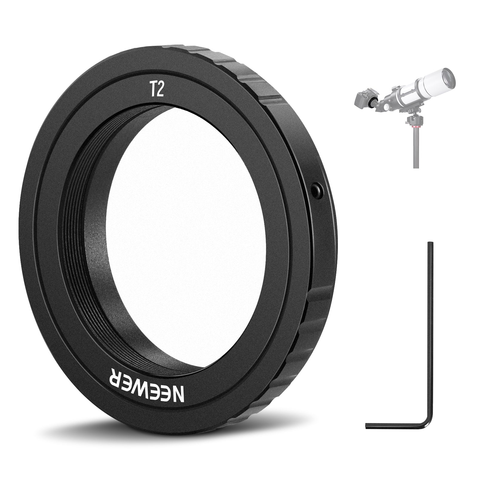 NEEWER LA 01 T Ring Adapter for Nikon F Mount DSLR Cameras & Telescopes - Compatible with Astrophotography & Telescope Photography