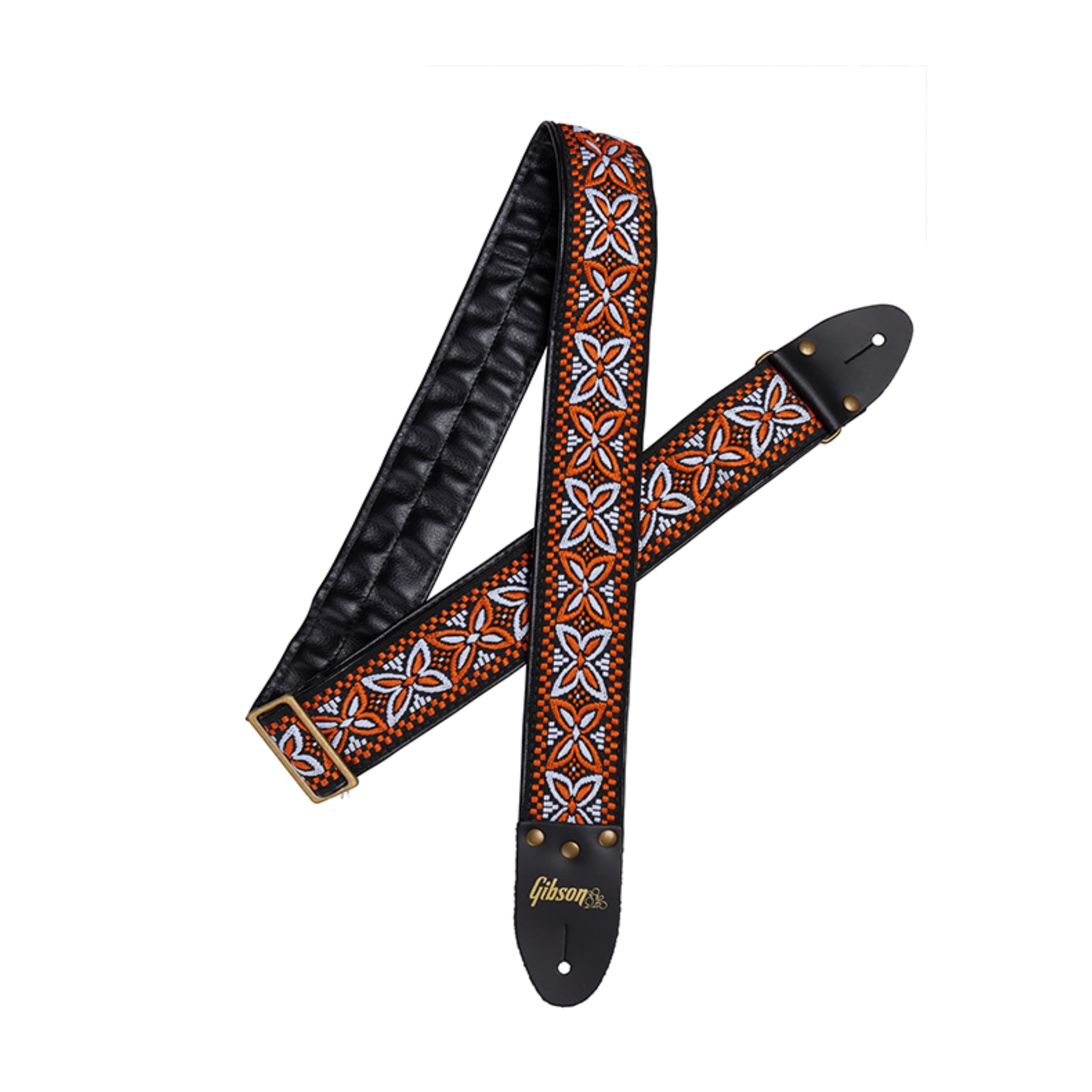 Gibson The Orange Lily Guitar Strap - Adjustable & Comfortable for Electric, Acoustic, and Bass Guitars - Perfect for Live Performances, Studio Sessions, and Practice