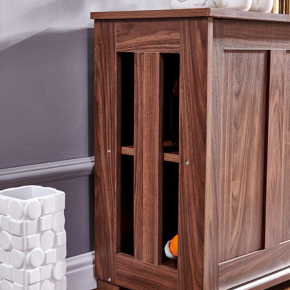 Modern Storage Cabinet Sideboard Buffet Table with Sliding Doors - Kitchen & Dining Room Furniture Organizer for Small Spaces | Perfect for Home Storage, Displaying China, and Entertaining Guests