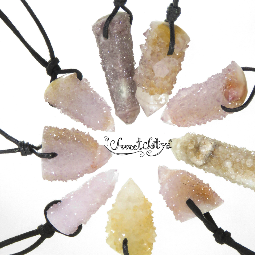 Natural Spirit Cactus Quartz Pendant Necklace - Healing Crystal Jewelry for Chakra Balancing & Energy Protection | Perfect for Meditation, Yoga & Spiritual Gifts