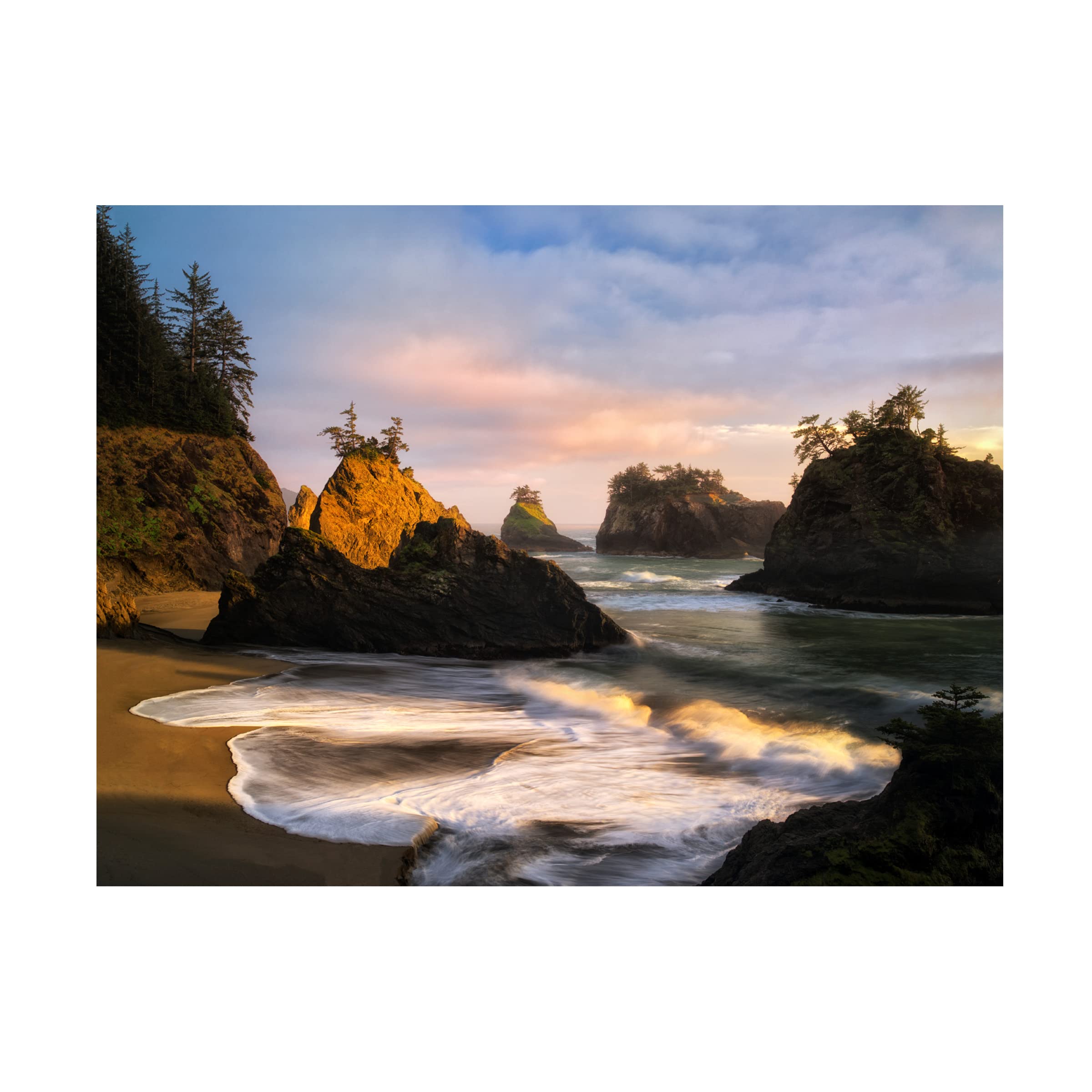 Dennis Frates 'Rocky Coastline 4' Canvas Wall Art Print - Coastal Beach Decor for Living Room, Bedroom & Office - Trademark Fine Art Collection