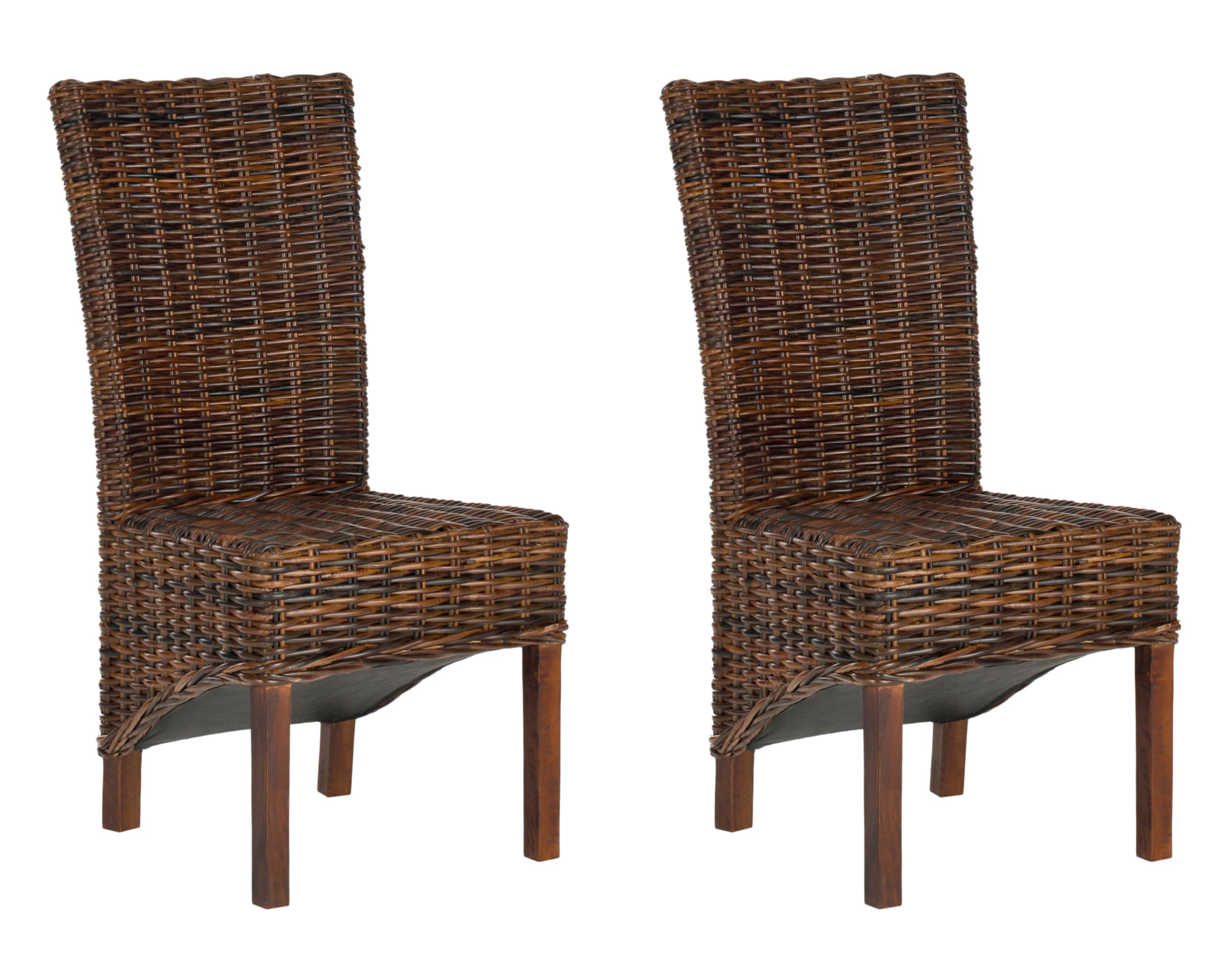 Safavieh FOX6523A-SET2 Ridge Croco Color Dining Chairs Set of 2 - Modern Faux Leather Upholstered Kitchen Chairs for Dining Room, Breakfast Nook, and Home Office
