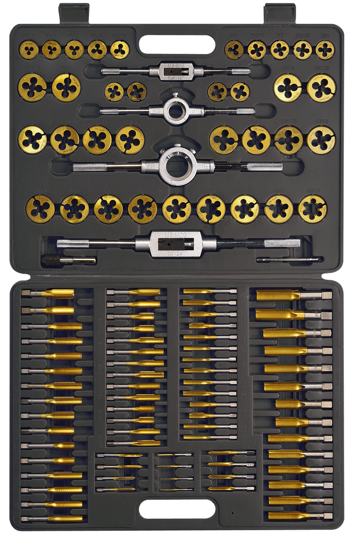 110-Piece Threading Tool Set with Case for M2-M18 Sizes (82251L) - Perfect for DIY, Plumbing, and Automotive Repairs