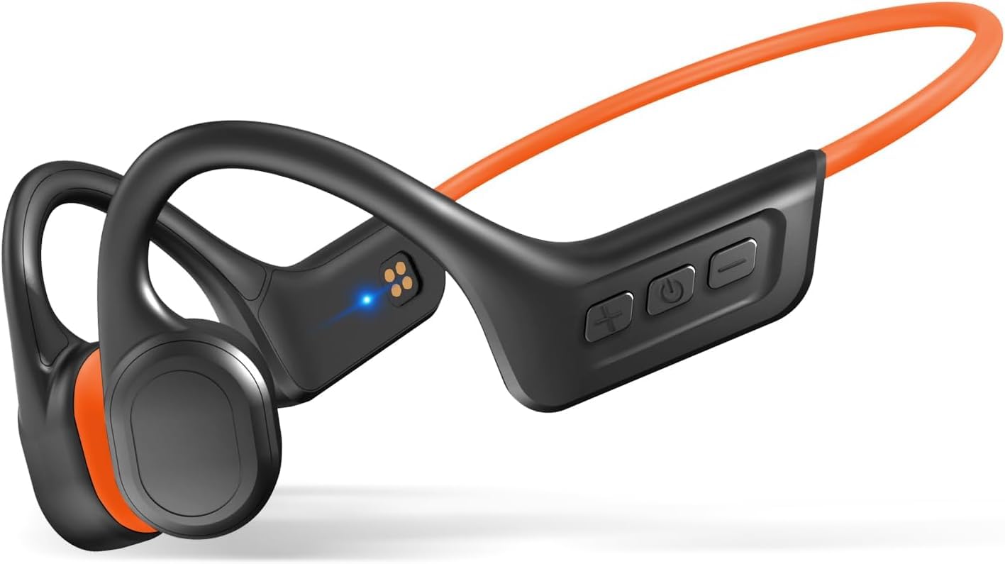 **Wireless Bone Conduction Headphones - Bluetooth 5.3 Open-Ear Headset with Mic, IPX7 Waterproof Sport Earbuds for Running, Cycling & Workout - Fast Charging (1.5H) & 10H Playtime - Perfect for Gym, Outdoor Activities & Commuting**