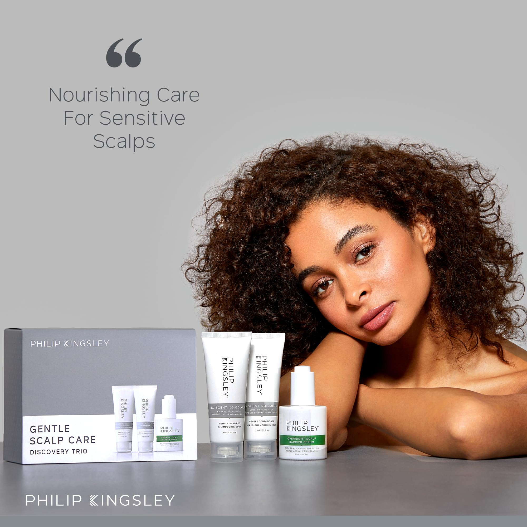 Philip Kingsley Scalp Care Discovery Kit - Fragrance-Free Shampoo & Conditioner + Overnight Scalp Serum for Sensitive Scalp | Soothe Irritation & Strengthen Hair | Perfect for Dry, Itchy Scalp & Hair Repair