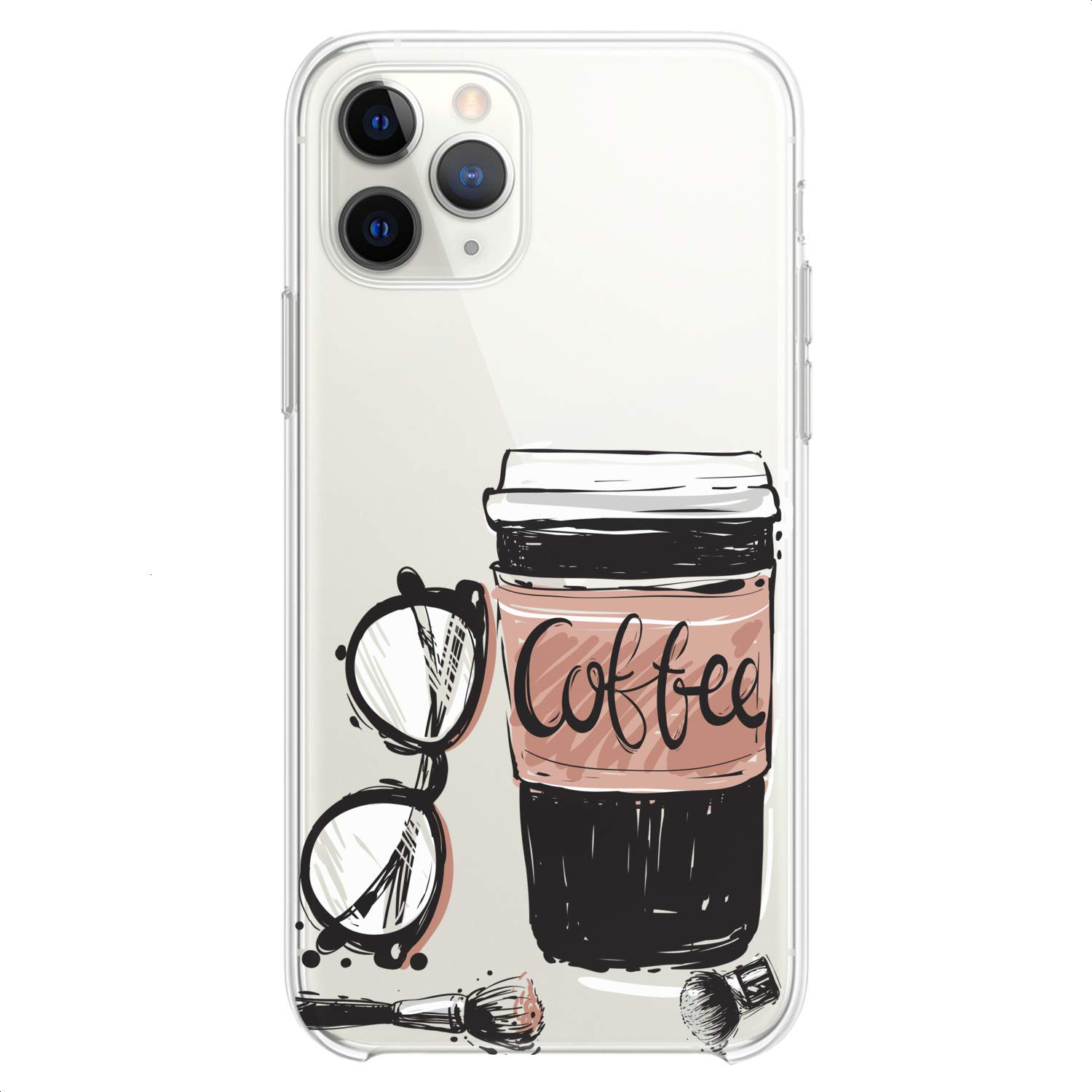 Premium Clear TPU Phone Case for iPhone 16/15/14/13/12/11 Pro Max/Plus/Mini/XS/XR/X/8+/7/6/5/SE - Slim Flexible Silicone Protective Cover with Cute Coffee & Pink Designs for Women & Girls (Perfect for Everyday Use, Office & Travel)