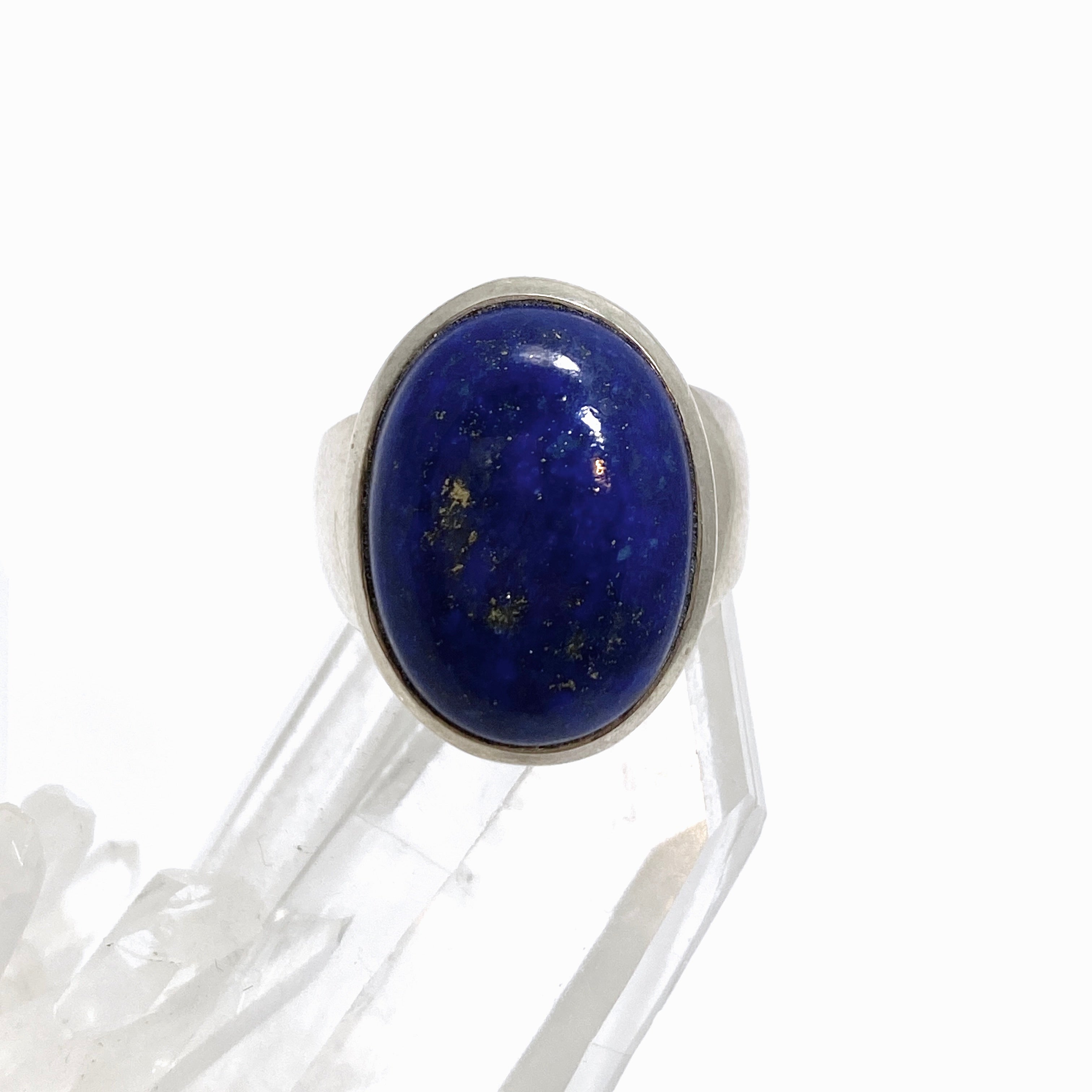Lapis Lazuli Oval Cabochon Ring - Size 6.5 Sterling Silver Handmade Jewelry - Perfect for Gifts, Meditation & Spiritual Healing