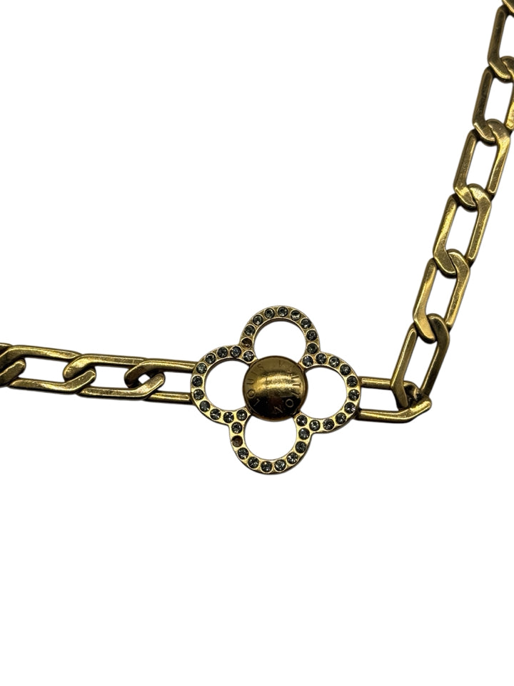 Louis Vuitton Flower Power Sautoir Necklace with Swarovski Crystals - Convertible Chain Belt for Women | Elegant Evening Wear & Boho Fashion Accessory