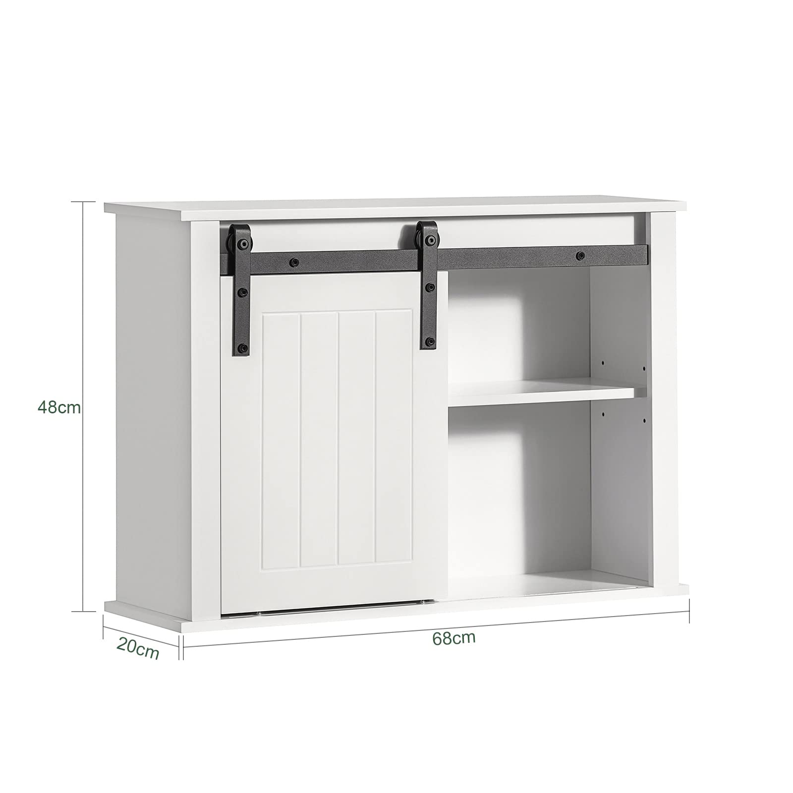 SoBuy BZR71-W Wall Mounted Bathroom Medicine Cabinet with Sliding Door - 26.8
