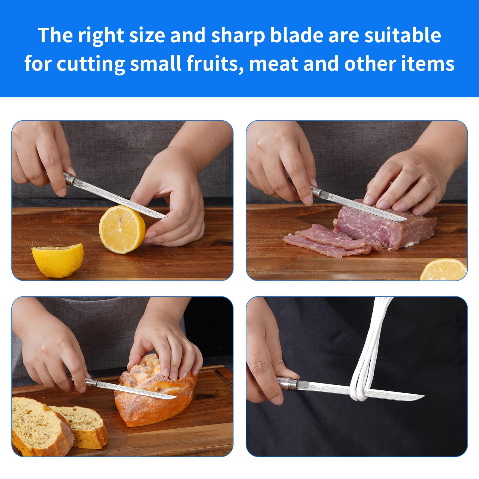 Four Seasons Mini Stick Knife - 13.5 Inch Silver Multipurpose Outdoor Knife with Sheath | Portable Fruit Knife, Fishing Pocket Knife & Survival Tactical Knife for Camping, Hiking and Emergency Preparedness