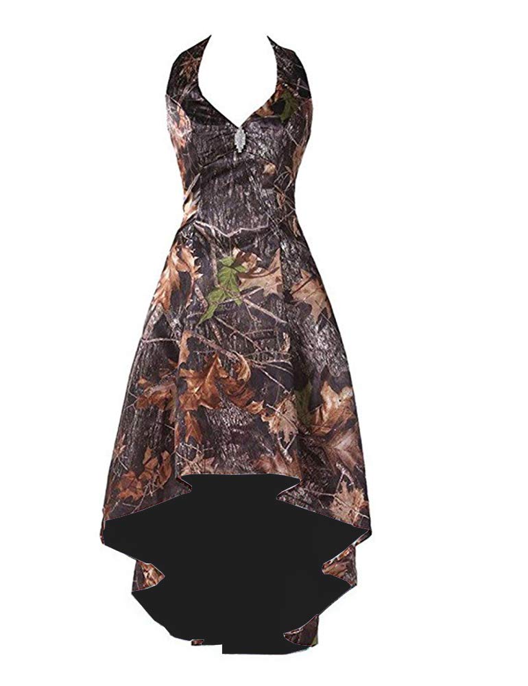 Elegant Ci-ONE Camo Homecoming Dress | Halter Neck Prom Gown | High-Low Wedding Dress for Women | Perfect for Dances, Parties & Special Occasions