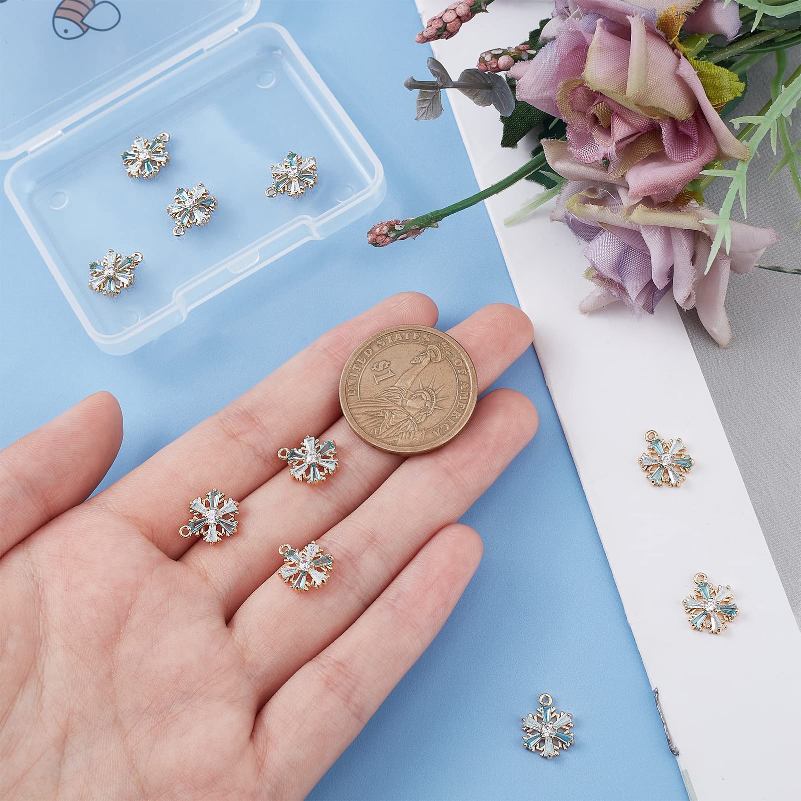 Beebeecraft Cubic Zirconia Charms - Premium Jewelry Making Supplies for DIY Bracelets, Necklaces & Earrings | Perfect for Crafting, Gifts & Special Occasions