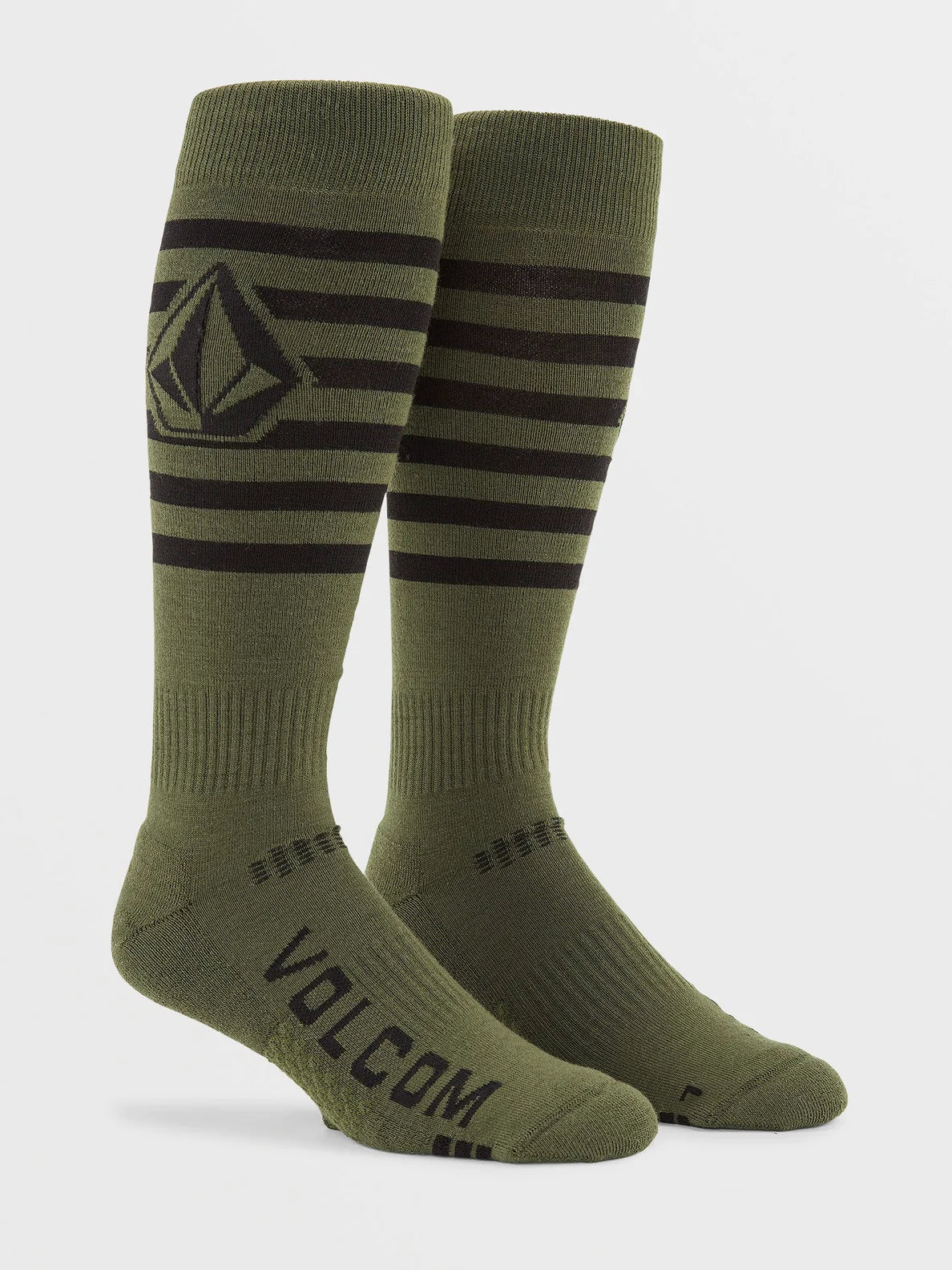 Volcom 2024 Kootney Socks Military Green - Men's Casual & Hiking Crew Socks for Outdoor Adventures & Everyday Wear